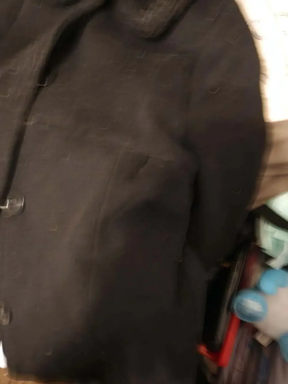 The Children's Place Girls Black Faux Fur Collar Coat, Size 5T